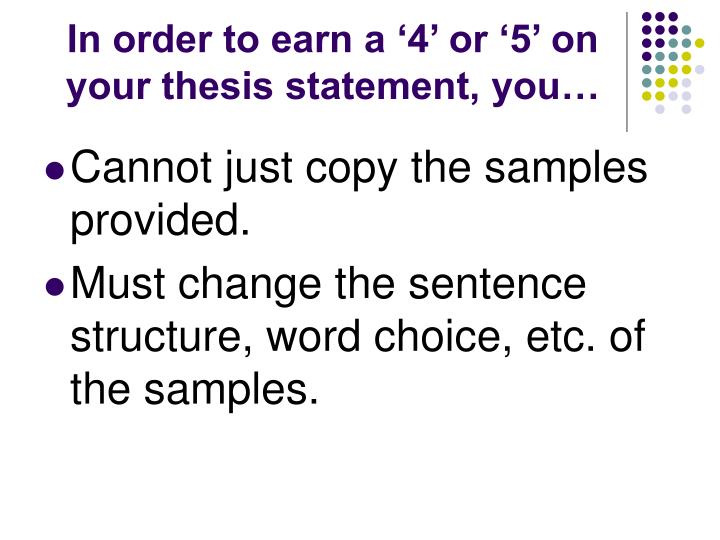 thesis statement order definition