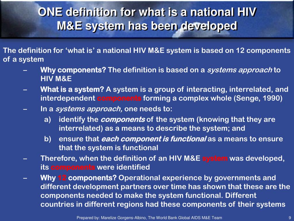 PPT - 12 Components of a Functional National HIV M&E System PowerPoint Presentation - ID:151194
