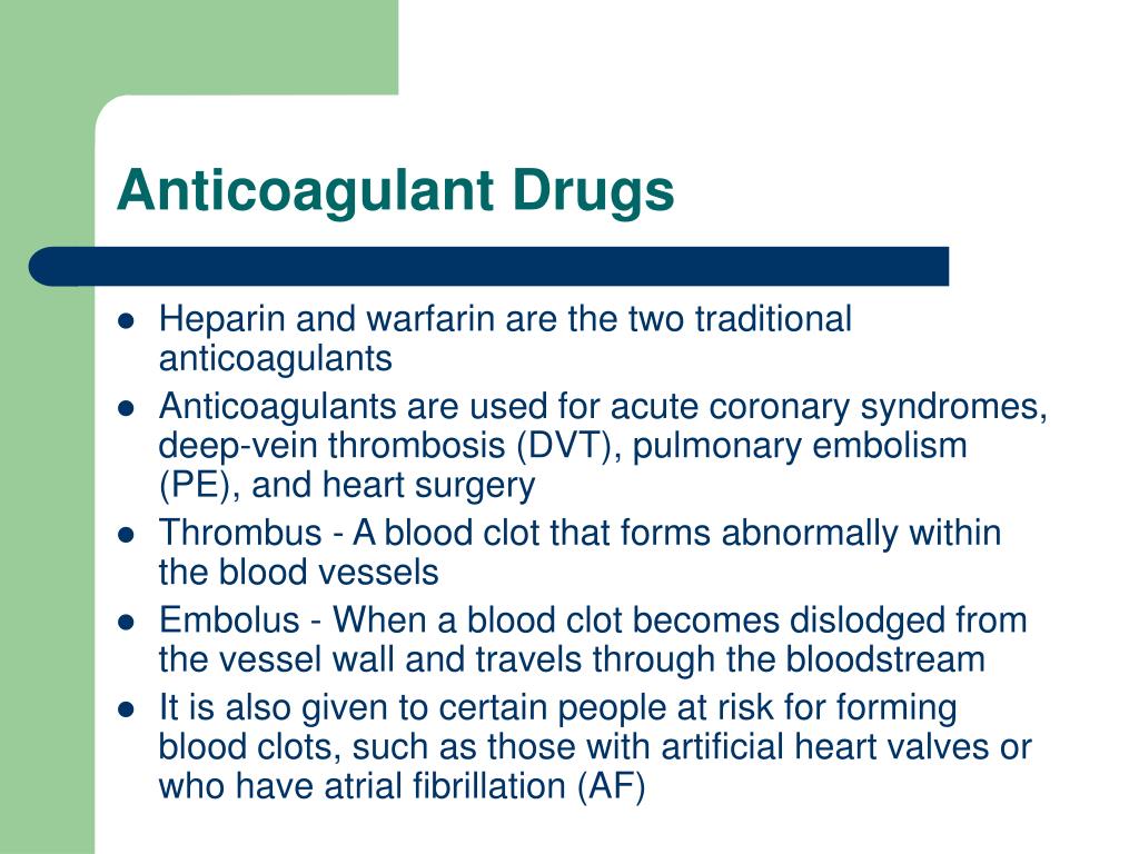 Anticoagulant medicament