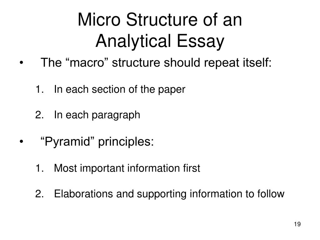 Structure Of An Analytical Essay