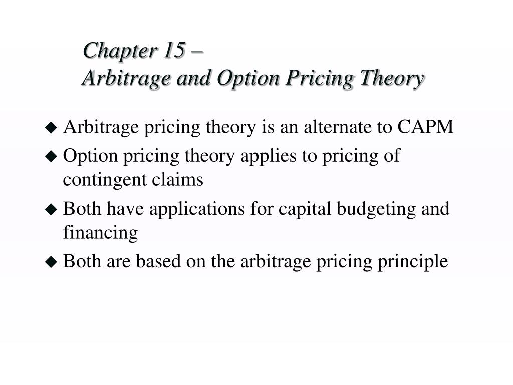 arbitrage pricing theory stock market