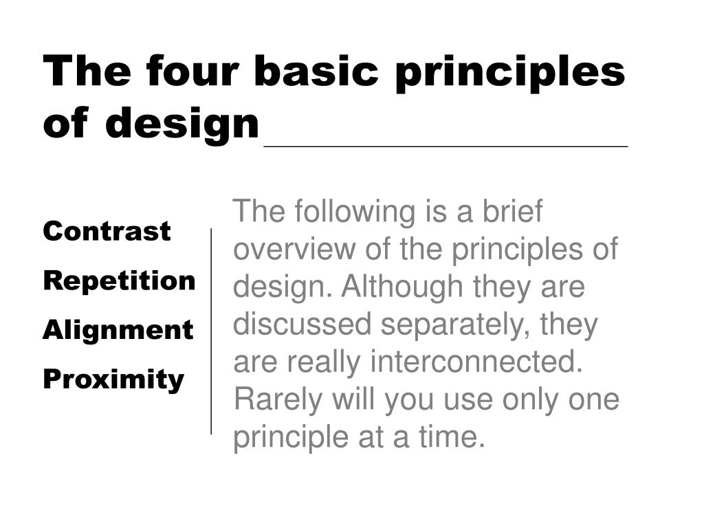 Ppt The Four Basic Principles Of Design Powerpoint Presentation Id