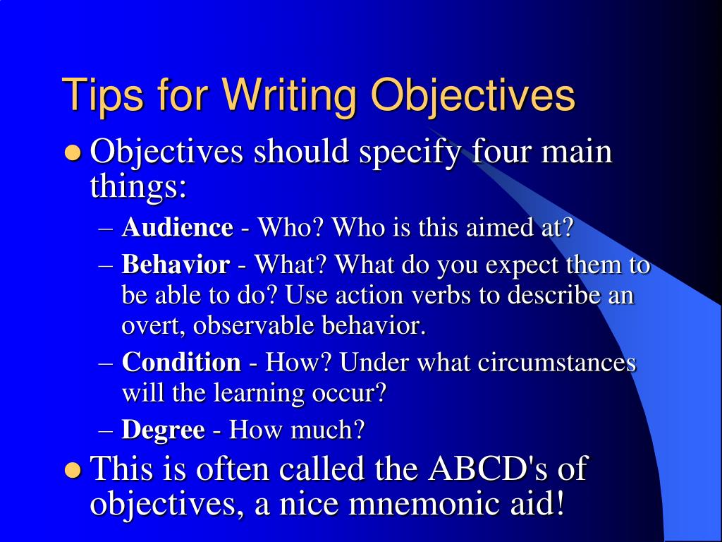 Ppt Writing Instructional Goals And Objectives Powerpoint