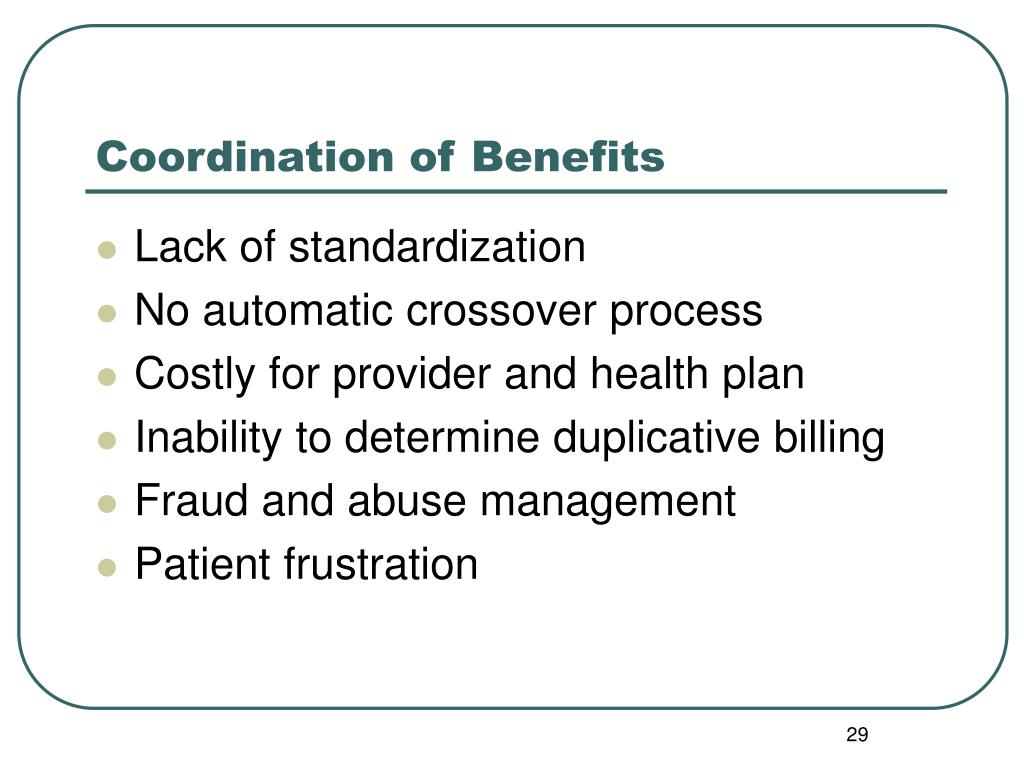 coordination of benefits