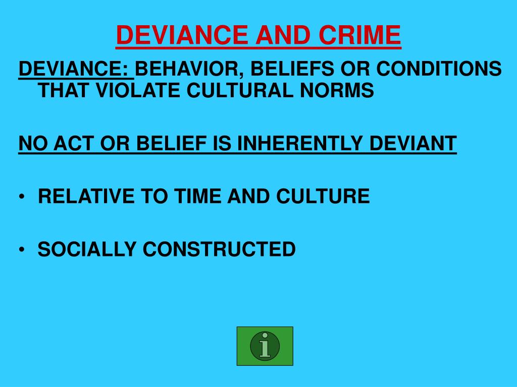Deviance is Behavior That Challenges Social Norms Deviance is Behavior That Challenges Social Norms