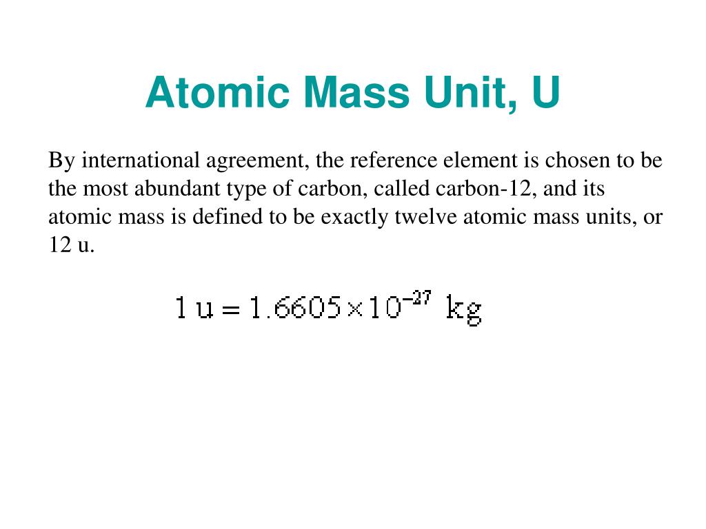 atomic mass unit atomic mass unit