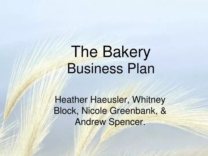 business plan of a bakery ppt