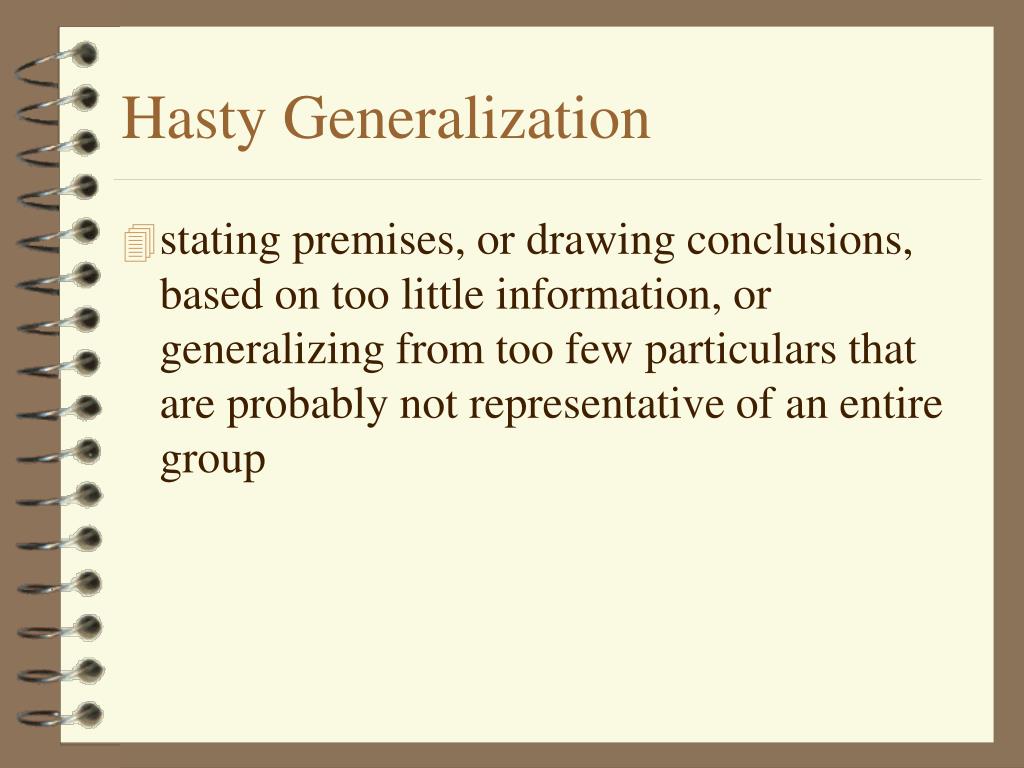 hasty generalization definition
