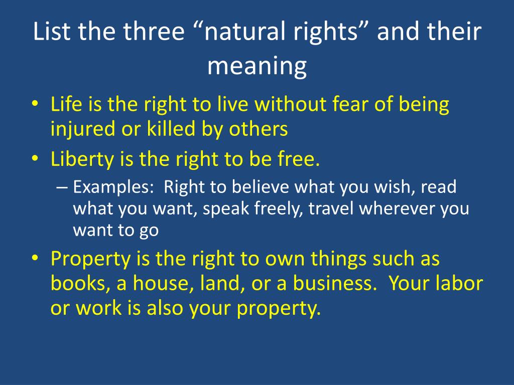 What Are The Natural Rights Specifically Listed In The Declaration Of Independence