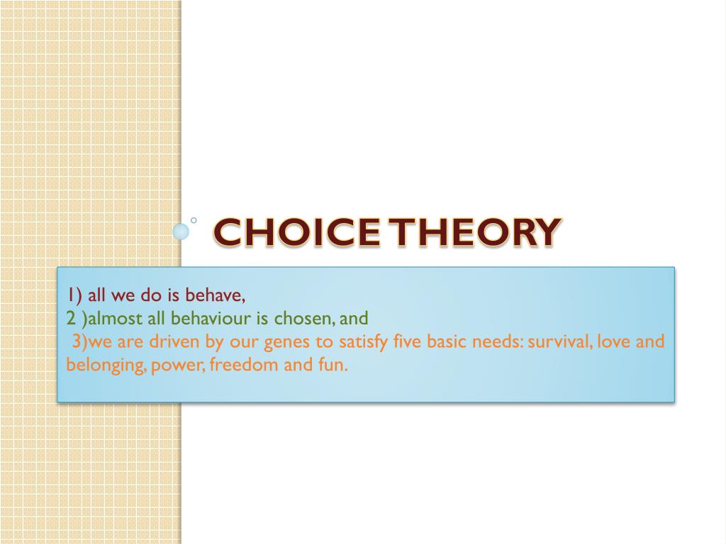 choice theory Choice theory may refer to: rational choice theory, the mainstream choice theory in economics, and the heart of microeconomics non-standard theories are in. choice theory Choice theory may refer to: rational choice theory, the mainstream choice theory in economics, and the heart of microeconomics non-standard theories are in.