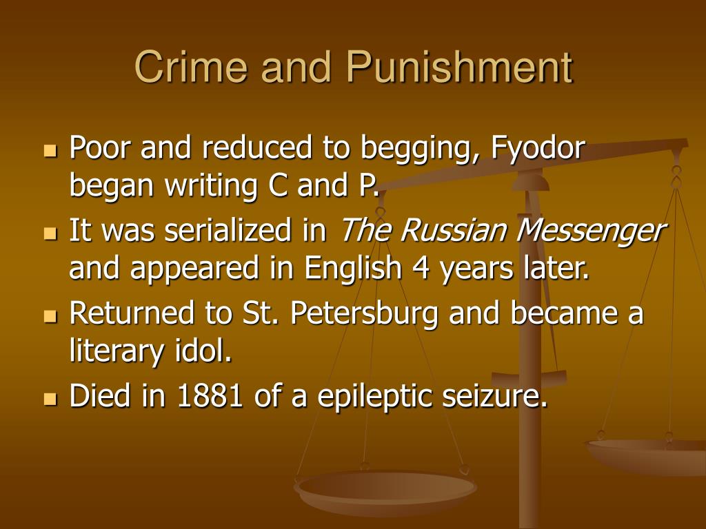 a literary analysis of the novel crime and punishment Summary and analysis part 1: chapter full glossary for crime and punishment essay raskolnikov goes out and reads about the crime in all the newspapers of. a literary analysis of the novel crime and punishment Summary and analysis part 1: chapter full glossary for crime and punishment essay raskolnikov goes out and reads about the crime in all the newspapers of.