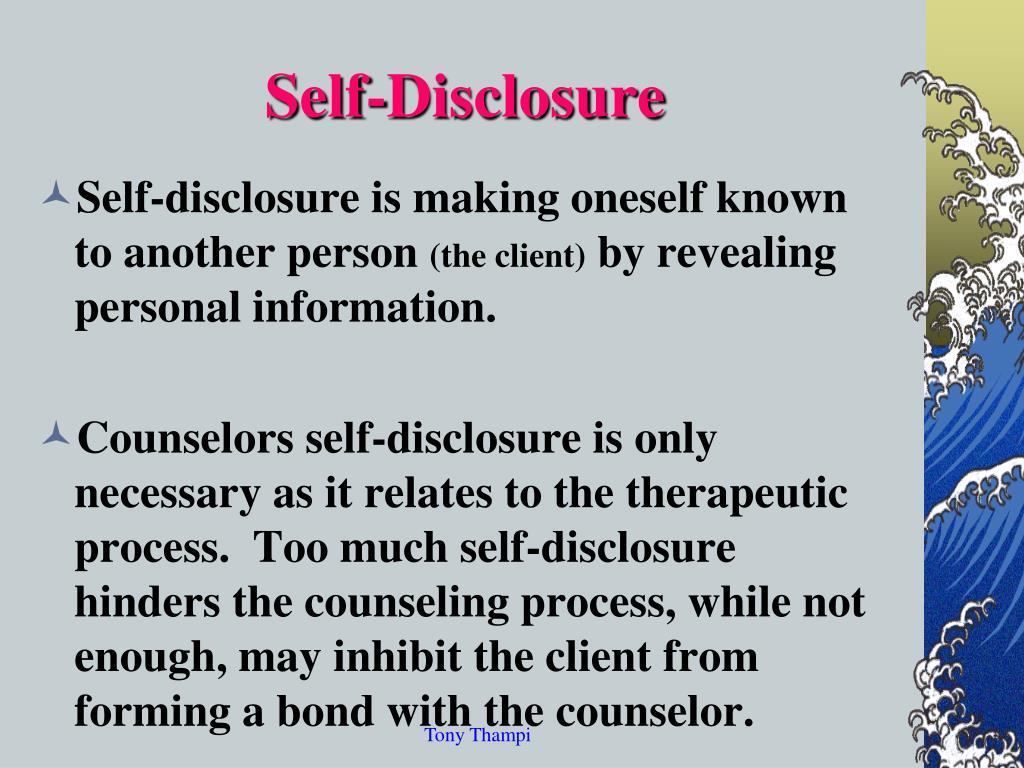 Clarification Skills For Counseling Self-Disclosure-In Therapy Clarification Skills For Counseling Self-Disclosure-In Therapy