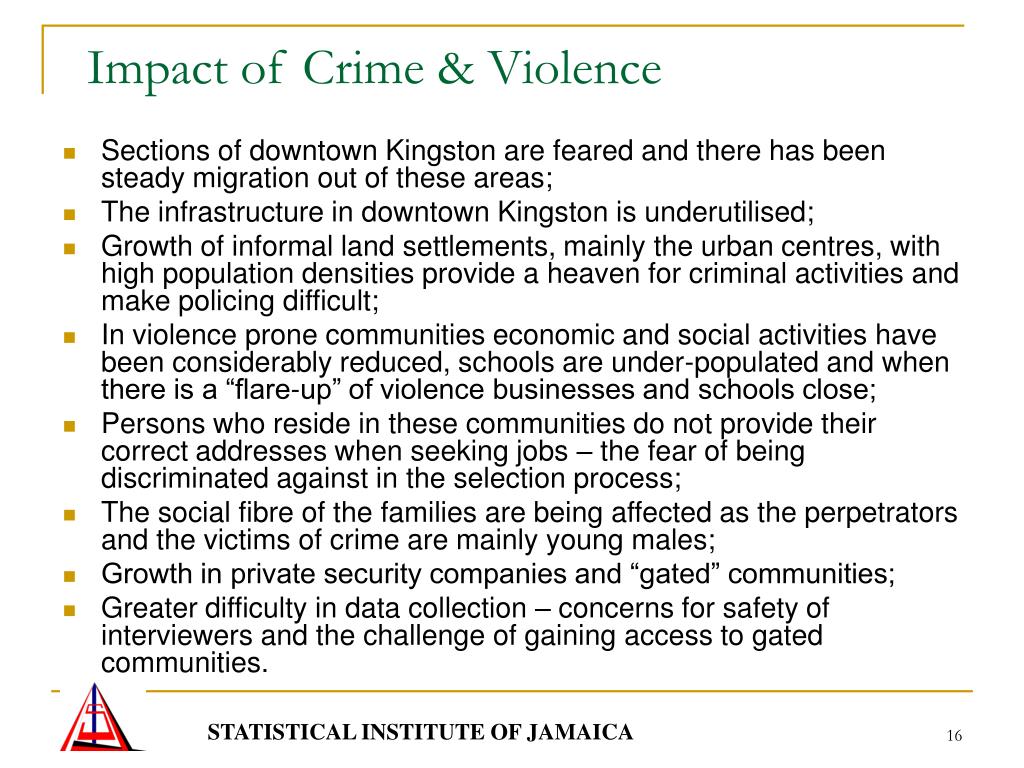 the impact of crime and violence in jamaica The heinous execution-style murder of 2-year-old demario whyte in downtown kingston on august 23—along with unleashing a wave a fear, anger, and sorrow across the community—has highlighted the urgent need for a solution to jamaica's epidemic of rampant gang violence authorities believe the. the impact of crime and violence in jamaica The heinous execution-style murder of 2-year-old demario whyte in downtown kingston on august 23—along with unleashing a wave a fear, anger, and sorrow across the community—has highlighted the urgent need for a solution to jamaica's epidemic of rampant gang violence authorities believe the.