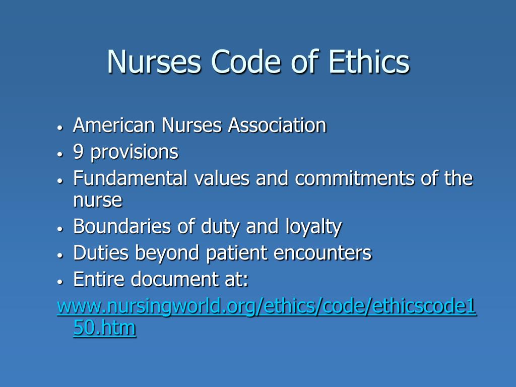 Nurses Code Of Ethics Or Standards Of