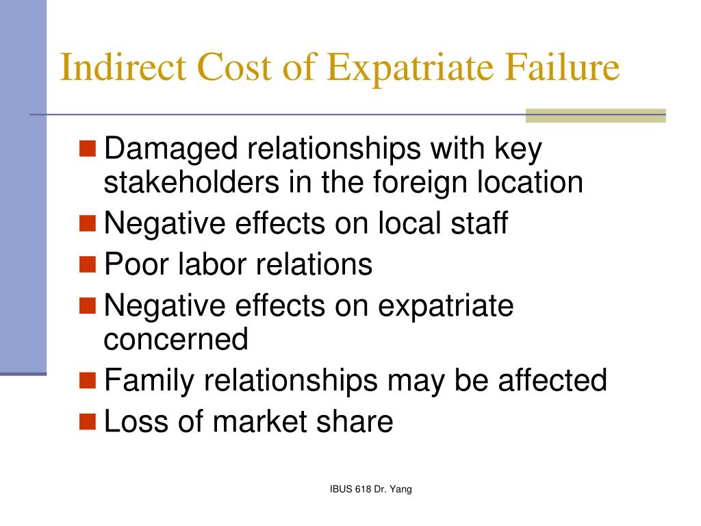 The Costs Of Expatriate Failure