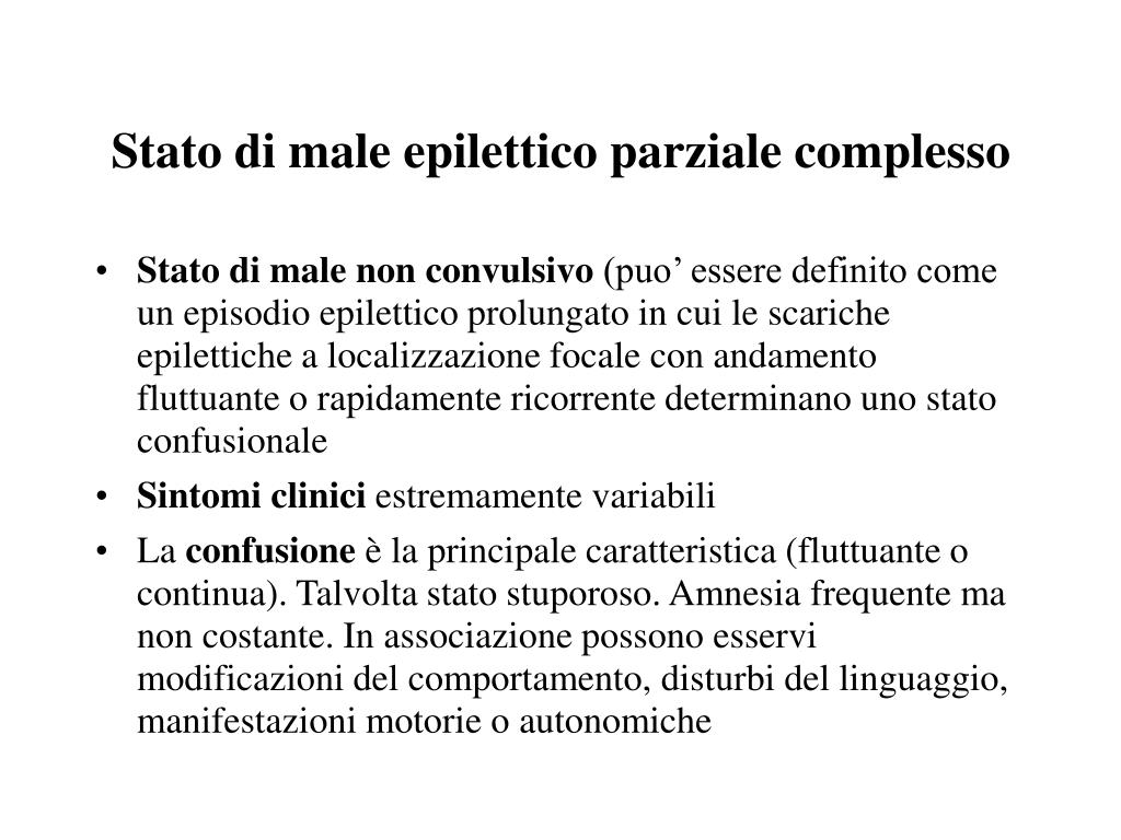 Stato Di Male Epilettico Conseguenze PPT - EPILESSIA PowerPoint Presentation - ID:224781