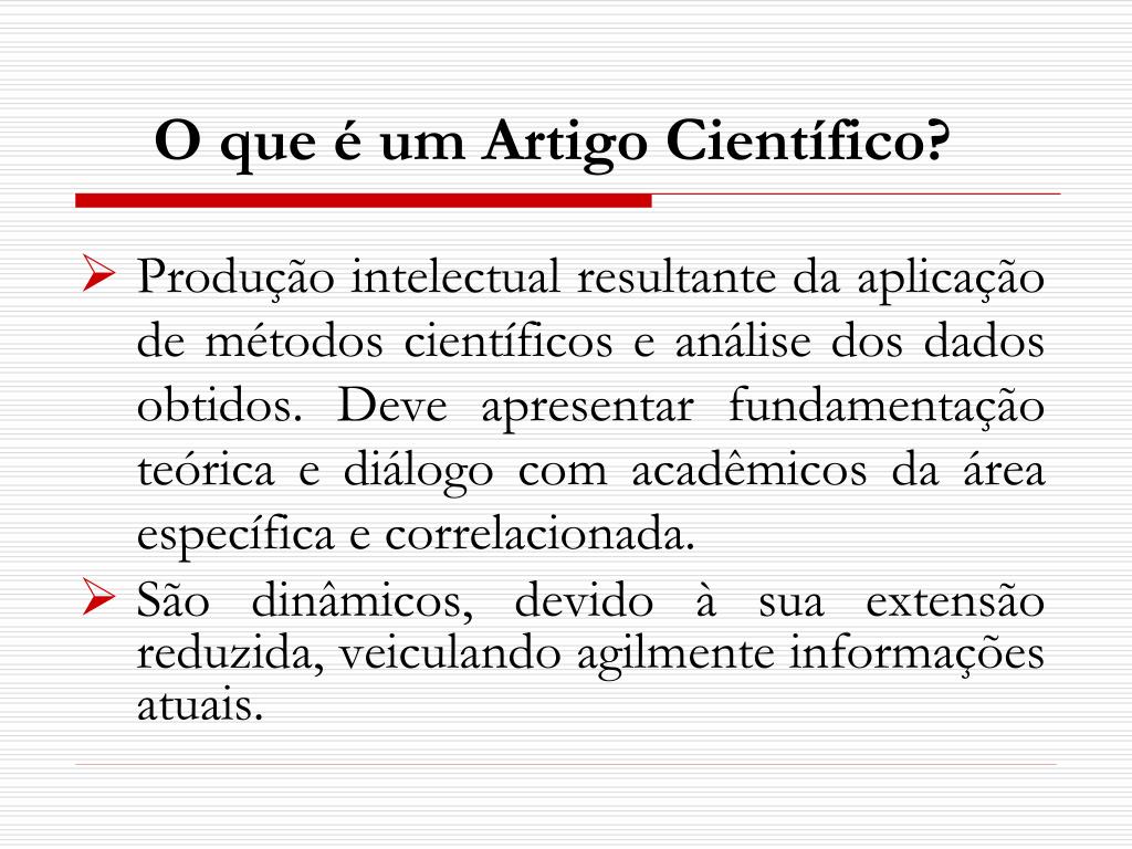 O artigo cientifico