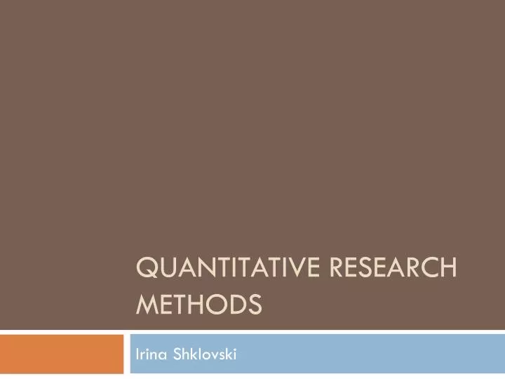 what is quantitative research in business what is quantitative research in business