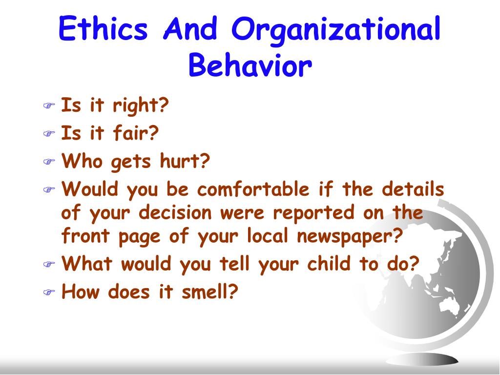 ethics in organizational behavior Organizational behavior and human decision processes publishes fundamental research in organizational behavior, organizational psychology ethical leadership. ethics in organizational behavior Organizational behavior and human decision processes publishes fundamental research in organizational behavior, organizational psychology ethical leadership.