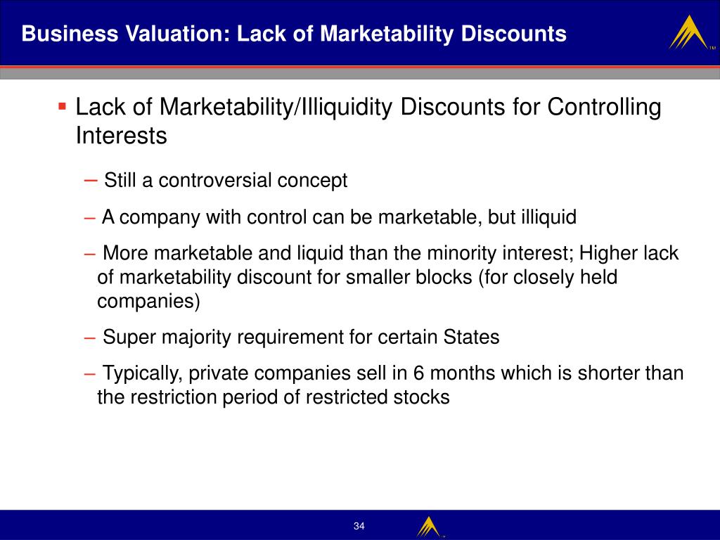 discount lack marketability put option