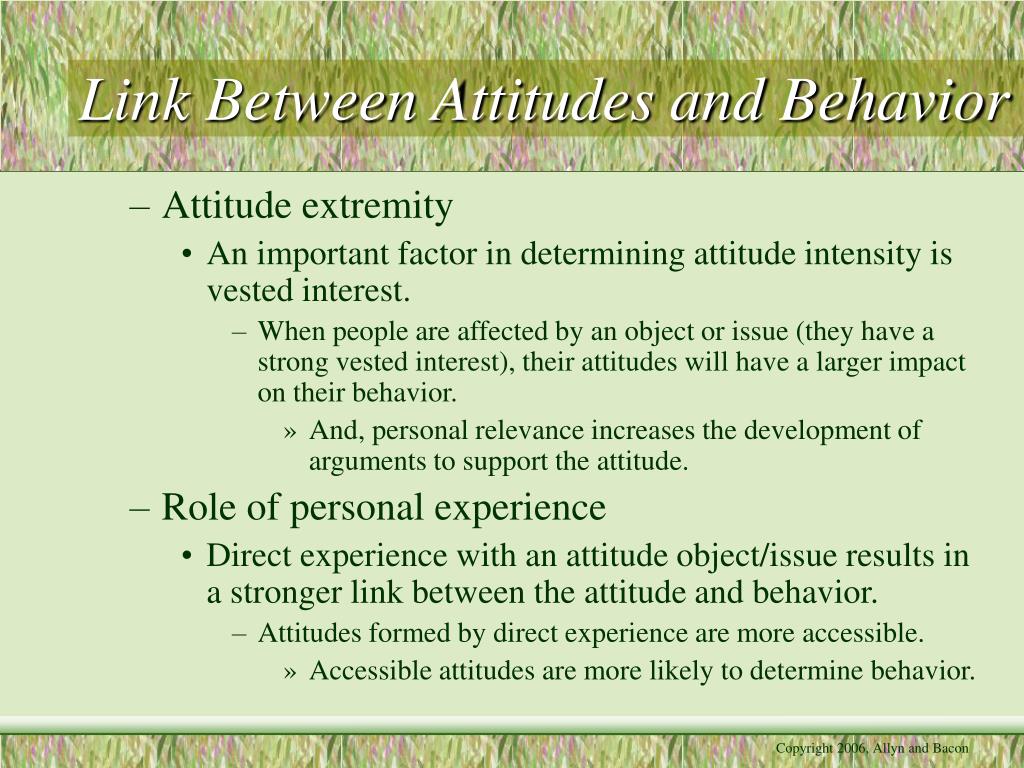 what is the link between attitude and behavior