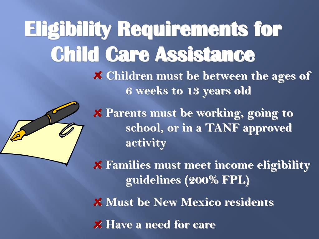 Child Care Rebate Eligibility Requirements