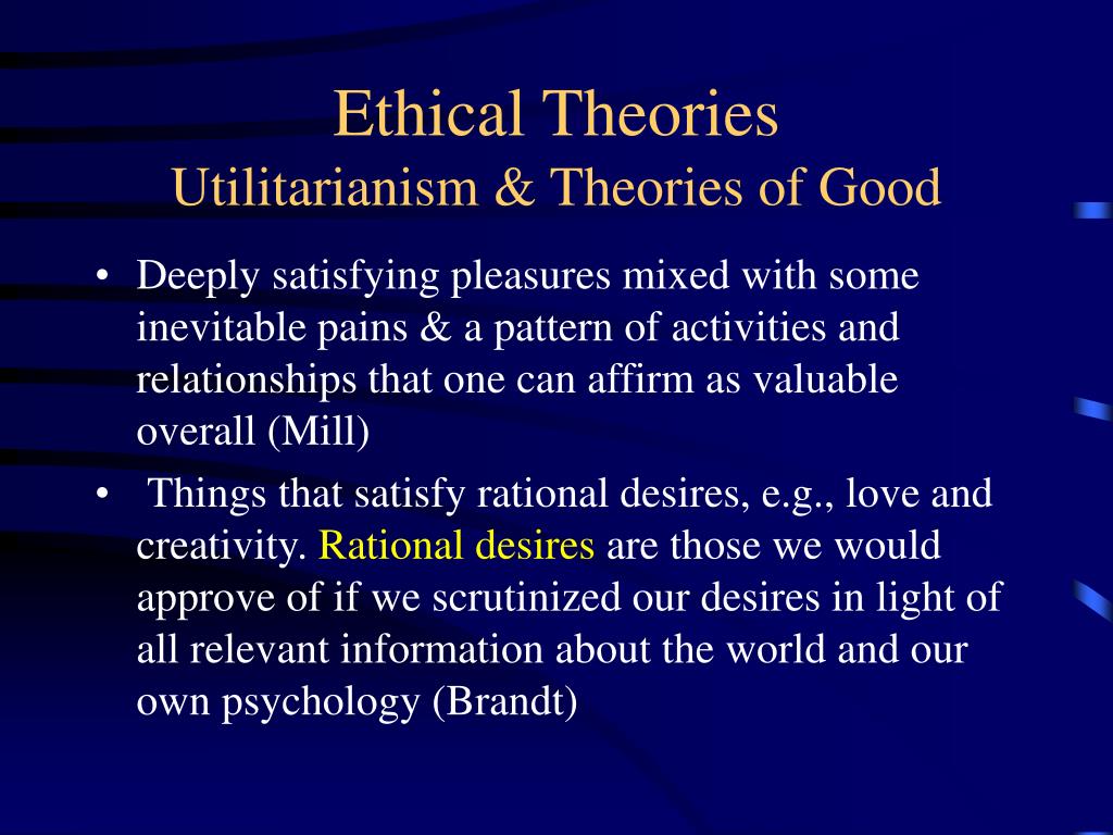 moral theory utilitarianism