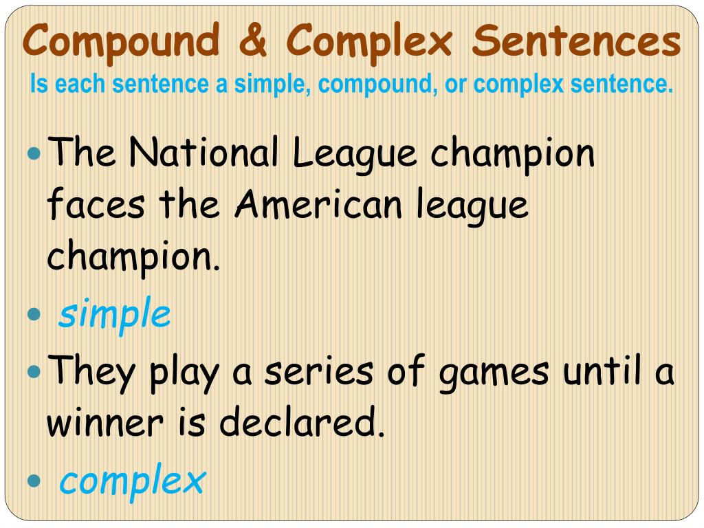 Compound Sentence And Complex Sentence Worksheets