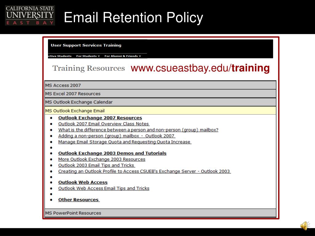 PPT Email Retention Policy Presentation Handouts PowerPoint