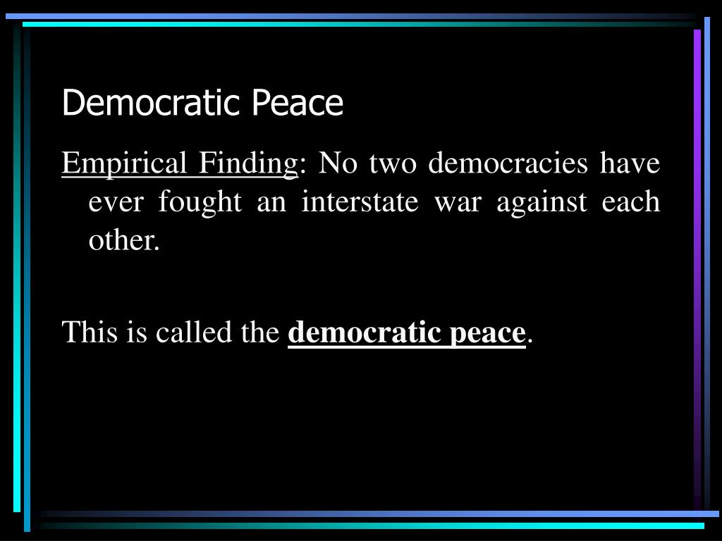 What is the liberal peace thesis