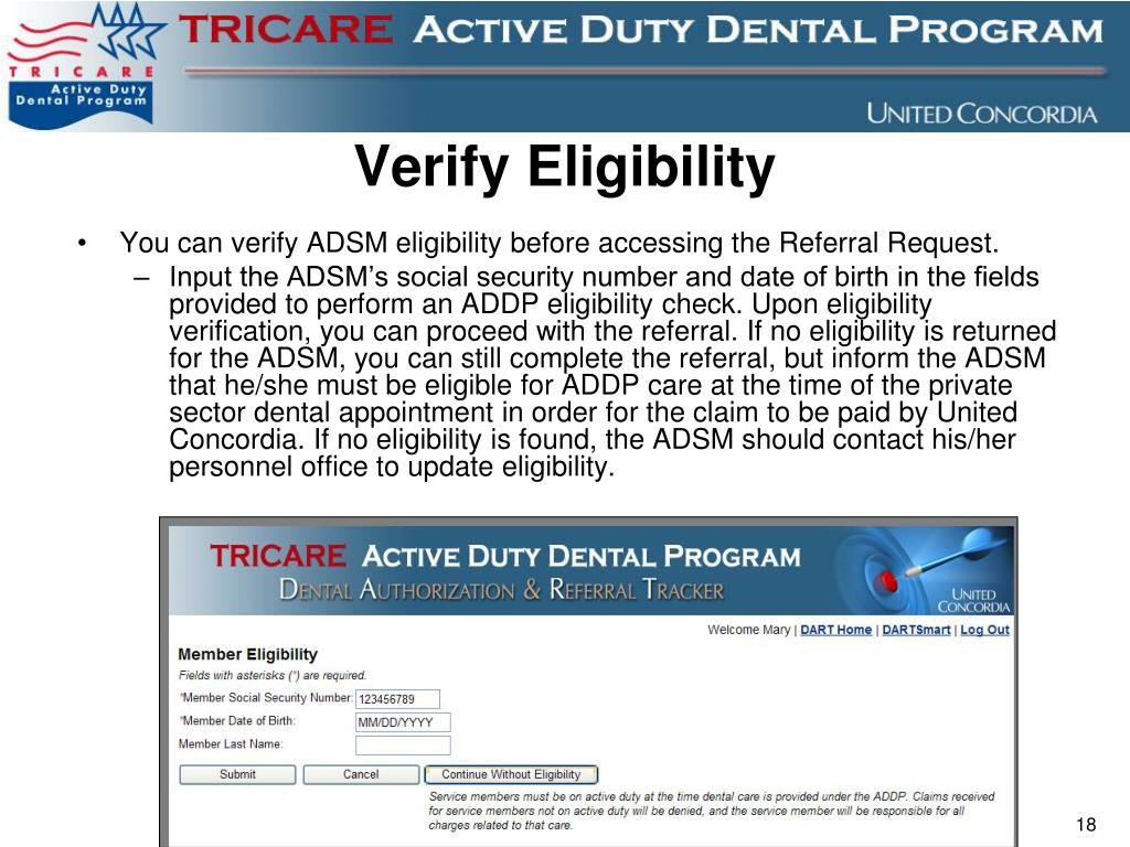PPT - Military Dental Treatment Facility TRICARE Active Duty Dental Program Training PowerPoint ...