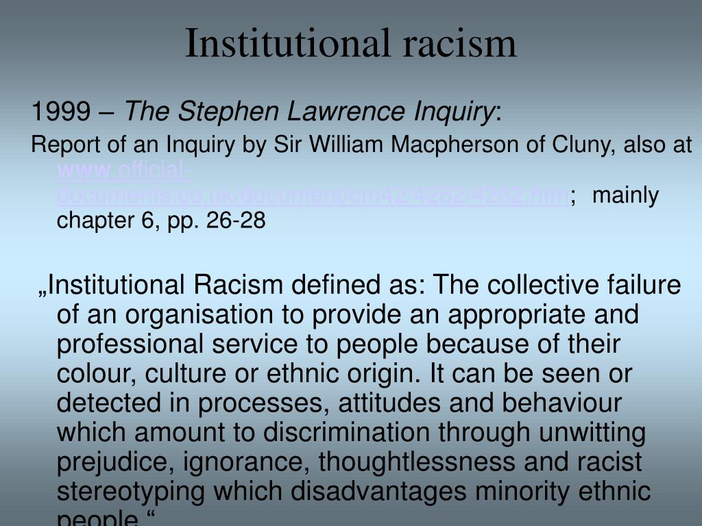 Institutionalized Racism