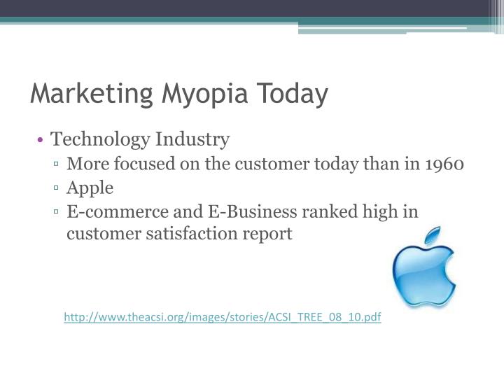 examples of marketing myopia Market myopia is a strategy that focuses on the product of the company rather than the need of the customer a good example of market myopia is seen in ford motor company essay about marketing myopia 779 words | 4 pages. examples of marketing myopia Market myopia is a strategy that focuses on the product of the company rather than the need of the customer a good example of market myopia is seen in ford motor company essay about marketing myopia 779 words | 4 pages.