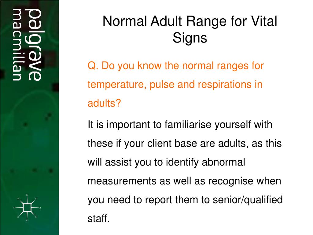 Normal Vital Signs For Adults 40