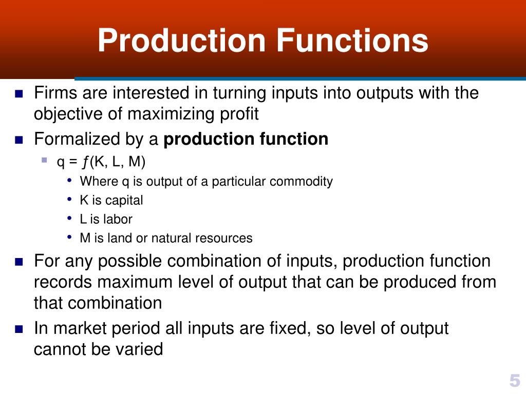 what does a production function means
