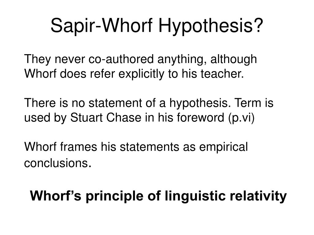 What is sapir-whorf thesis