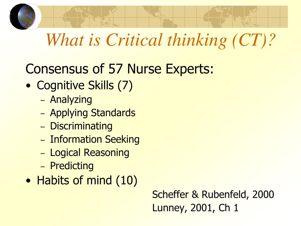 current critical thinking characteristics indicators