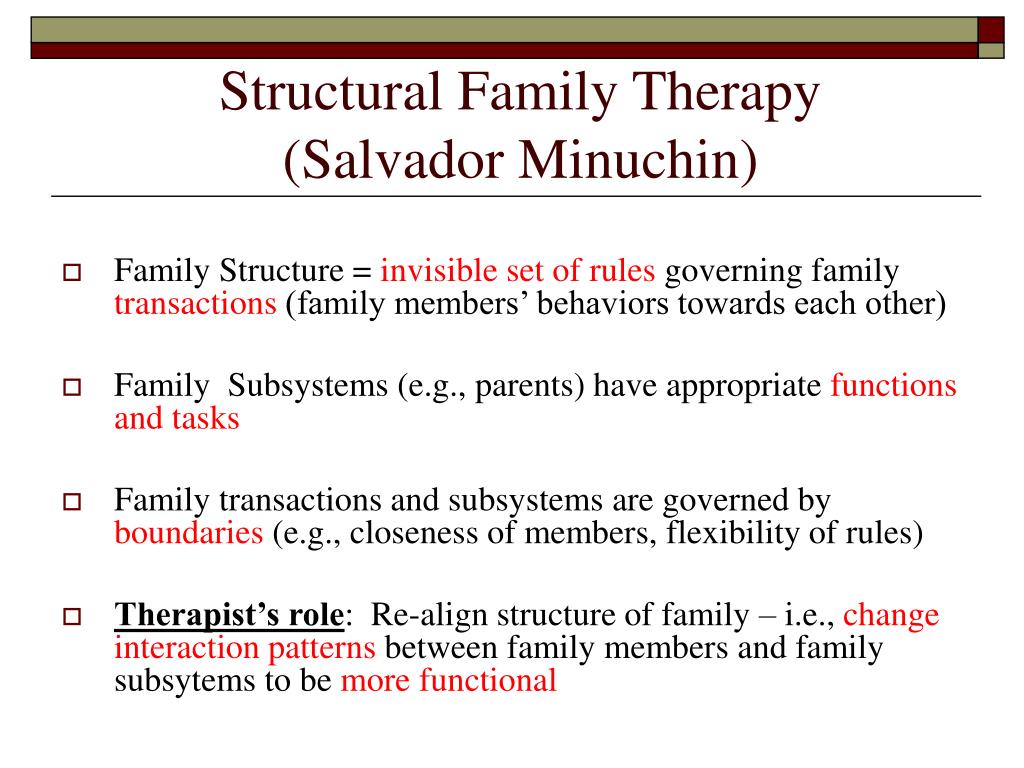 therapy family structural minuchin salvador structure subsystems presentation elaine psychological ph director case services center ppt powerpoint technique