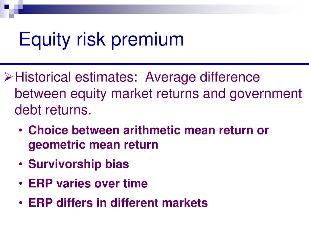 difference between return and risk premium
