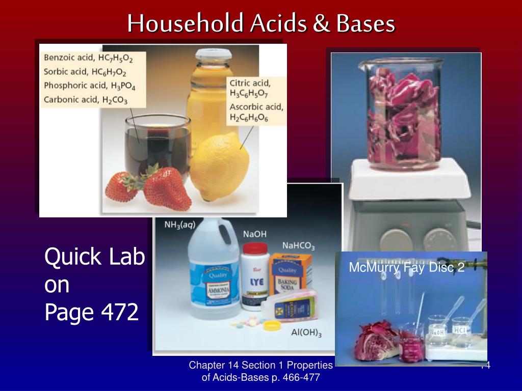 acid and base examples at home