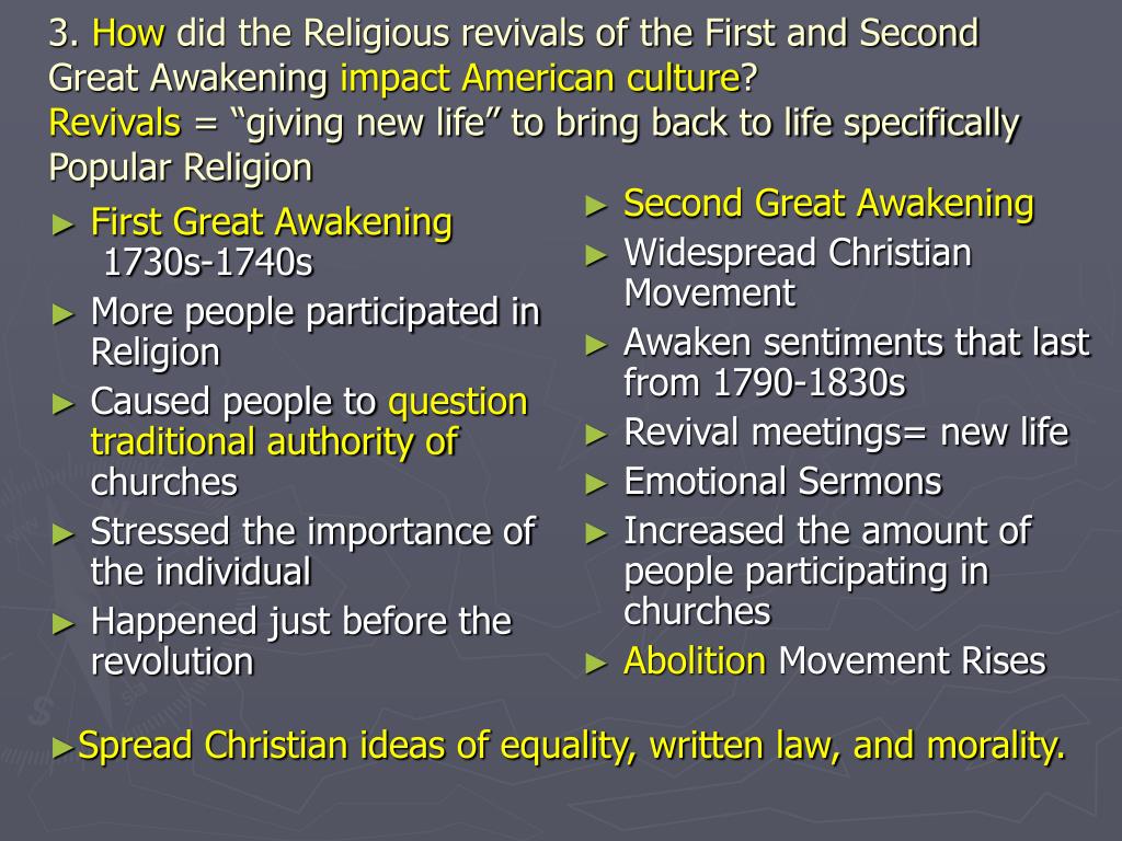 comparison of the two great awakenings The great awakening and enlightenment in colonial america during the late seventeenth and early eighteen centuries, colonial america saw major changes american cities became important seaports and. comparison of the two great awakenings The great awakening and enlightenment in colonial america during the late seventeenth and early eighteen centuries, colonial america saw major changes american cities became important seaports and.