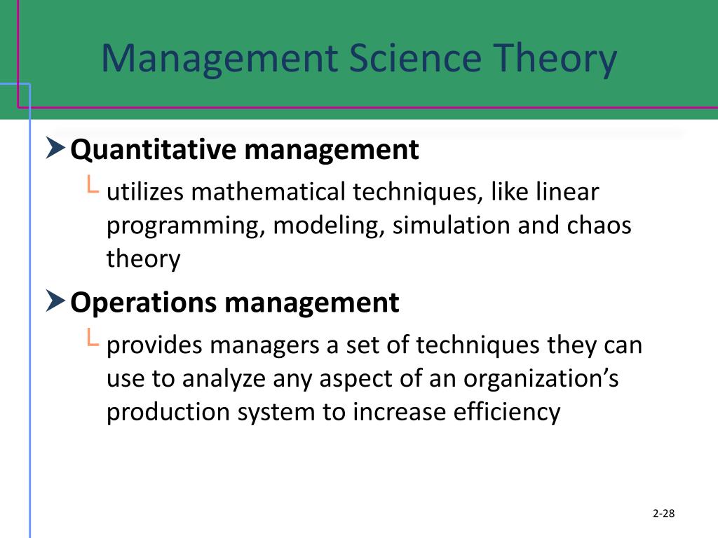 Management Theories And Management Theory