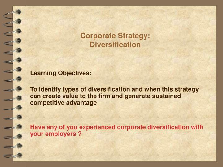 types of diversification strategy ppt