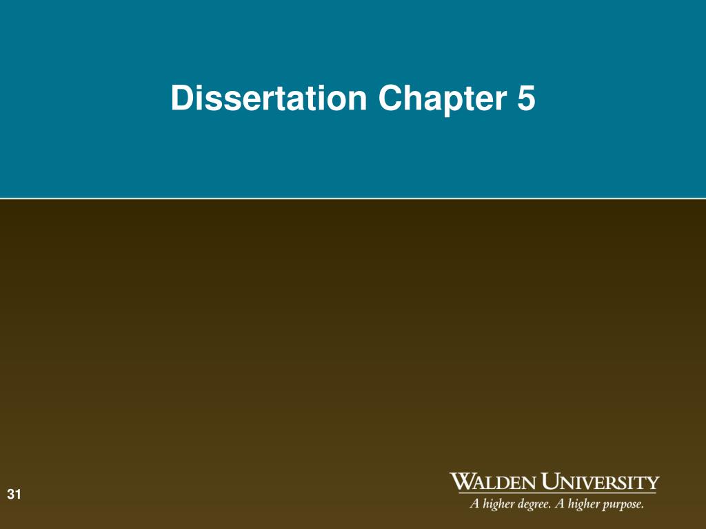 Outline for chapter 5 in a dissertation