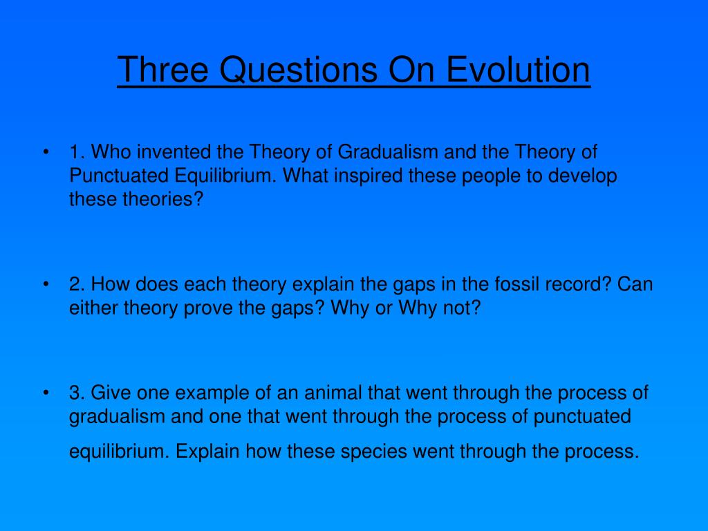 Evolution essay questions