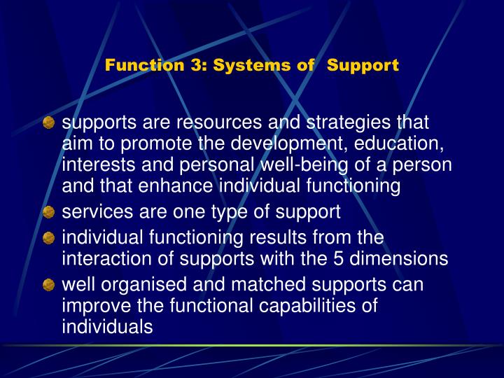 what is a support function meaning