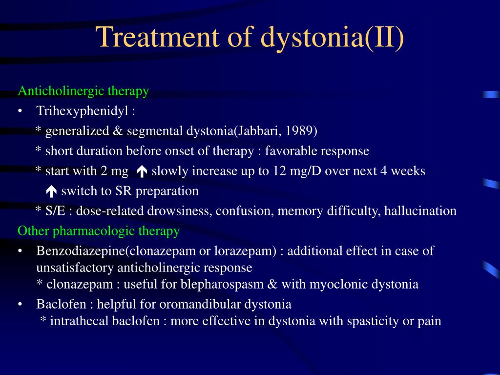 what is the best medication for dystonia
