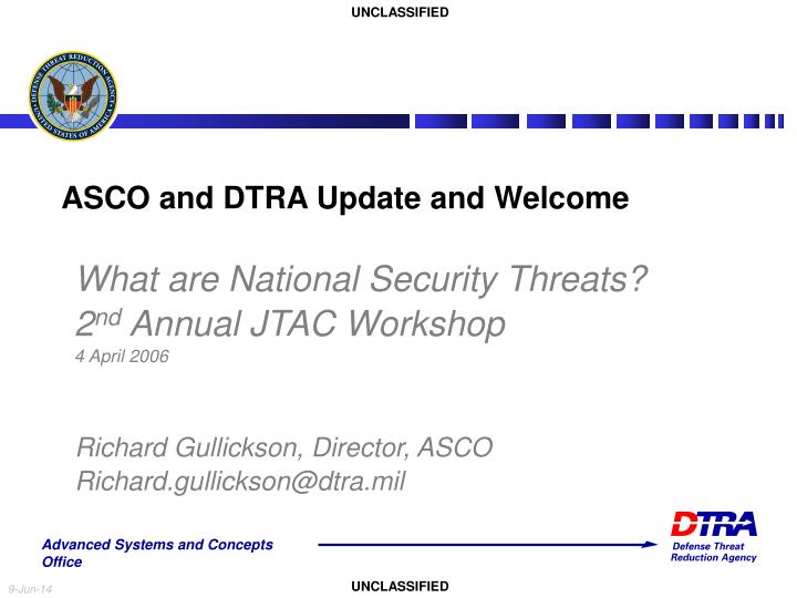 PPT ASCO And DTRA Update And Welcome PowerPoint Presentation Free