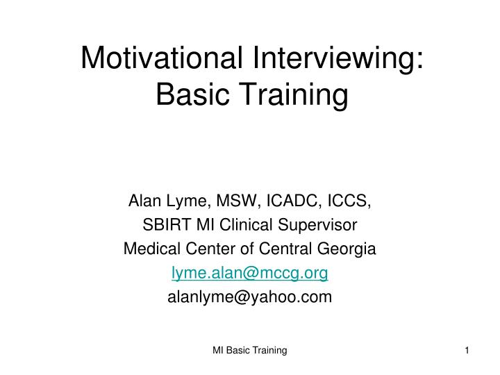 motivational interviewing training