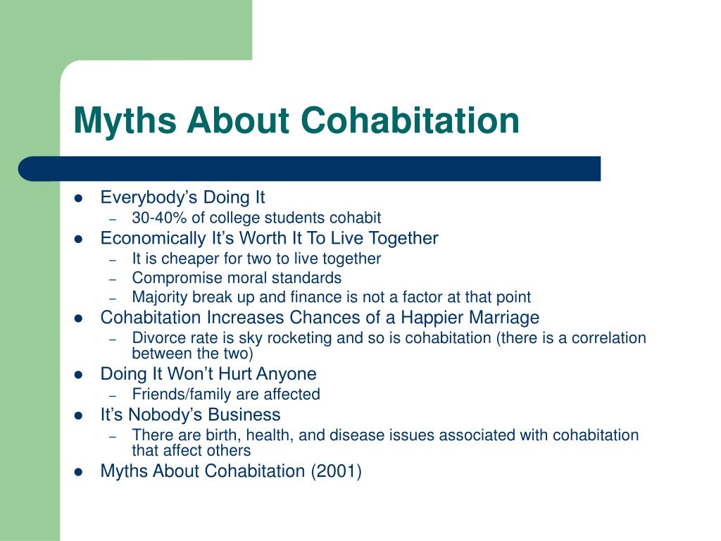 Ppt Cohabitation Powerpoint Presentation Id 299601